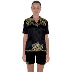 Art Nouvea Antigue Satin Short Sleeve Pyjamas Set by NouveauDesign