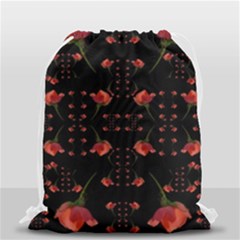 Roses From The Fantasy Garden Drawstring Bag (small) by pepitasart