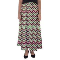 Zig Zag Multicolored Ethnic Pattern Flared Maxi Skirt by dflcprintsclothing