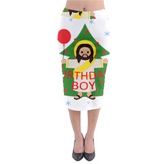 Jesus - Christmas Midi Pencil Skirt by Valentinaart