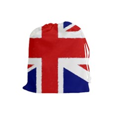 Union Jack Watercolor Drawing Art Drawstring Pouches (large)  by picsaspassion