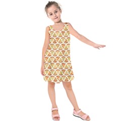 Food Pizza Bread Pasta Triangle Kids  Sleeveless Dress by Mariart