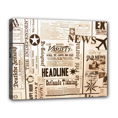 Vintage Newspapers Headline Typography Canvas 14  X 11  by yoursparklingshop