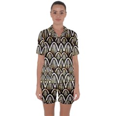 Art Deco Satin Short Sleeve Pyjamas Set by NouveauDesign