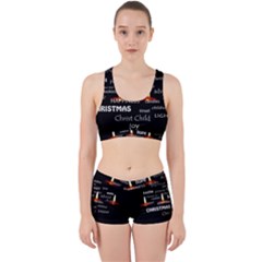 Candles Christmas Advent Light Work It Out Sports Bra Set by Celenk