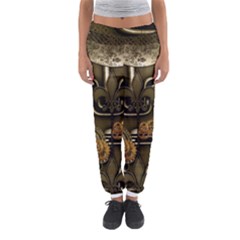 Wonderful Noble Steampunk Design, Clocks And Gears And Butterflies Women s Jogger Sweatpants by FantasyWorld7