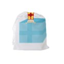 Funny Cute Kids Art St.Nicholas St. Nick Sinterklaas hiding in a Gift Box Drawstring Pouches (Large)  View2