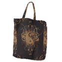 The Sign Ying And Yang With Floral Elements Giant Grocery Zipper Tote View2