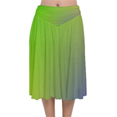 Pattern Velvet Flared Midi Skirt by gasi