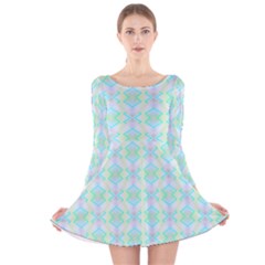 Pattern Long Sleeve Velvet Skater Dress by gasi