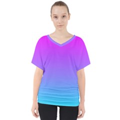 Pattern V-neck Dolman Drape Top by gasi