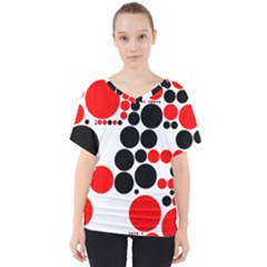 Pattern V-neck Dolman Drape Top by gasi