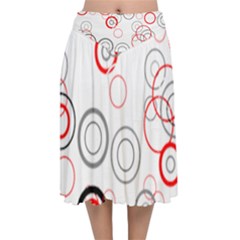 Pattern Velvet Flared Midi Skirt by gasi