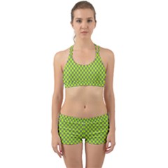 Pattern Back Web Sports Bra Set by gasi