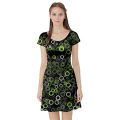 Pattern Short Sleeve Skater Dress by gasi