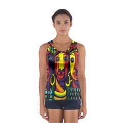 Ethnic Bold Bright Artistic Paper Sport Tank Top  by Celenk