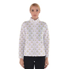 Gold Scales Of Justice On White Repeat Pattern All Over Print Winterwear by PodArtist