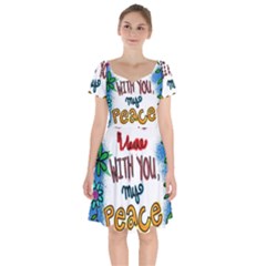Christian Christianity Religion Short Sleeve Bardot Dress by Celenk