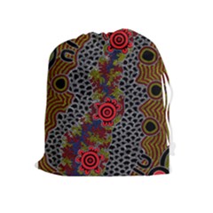 Aboriginal Art - Meeting Places Drawstring Pouches (extra Large) by hogartharts