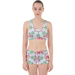 Snowflake Graphics Date Year Work It Out Sports Bra Set by Celenk