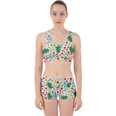 Pattern Circle Multi Color Work It Out Sports Bra Set by Celenk