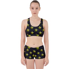 Stars Backgrounds Patterns Shapes Work It Out Sports Bra Set by Celenk
