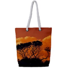 Trees Branches Sunset Sky Clouds Full Print Rope Handle Bag (small) by Celenk