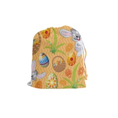 Easter Bunny And Egg Basket Drawstring Pouches (medium)  by allthingseveryone