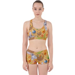 Easter Bunny And Egg Basket Work It Out Sports Bra Set by allthingseveryone