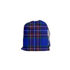 Bright Blue Plaid Drawstring Pouches (xs)  by allthingseveryone