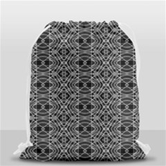 Black And White Ethnic Pattern Drawstring Bag (small) by dflcprints