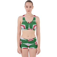 Candy Cane Kaleidoscope Work It Out Sports Bra Set by Celenk