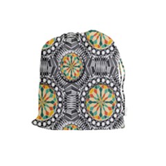 Beveled Geometric Pattern Drawstring Pouches (large)  by linceazul