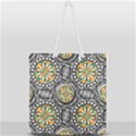 Beveled Geometric Pattern Full Print Rope Handle Tote (Large) View1