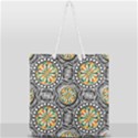 Beveled Geometric Pattern Full Print Rope Handle Tote (Large) View2