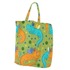 Colorful Dragons Pattern Giant Grocery Zipper Tote by Bigfootshirtshop