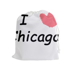 I Heart Chicago  Drawstring Pouches (extra Large) by SeeChicago