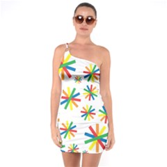Celebrate Pattern Colorful Design One Soulder Bodycon Dress by Celenk