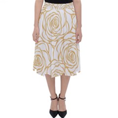Yellow Peonies Folding Skater Skirt by NouveauDesign