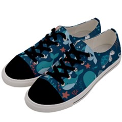 Cool Sea Life Pattern Men s Low Top Canvas Sneakers by Bigfootshirtshop