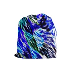 Abstract Background Blue White Drawstring Pouches (large)  by Celenk