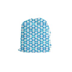 Fabric Geometric Aqua Crescents Drawstring Pouches (small)  by Celenk