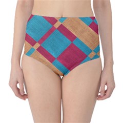 Fabric Textile Cloth Material High-waist Bikini Bottoms by Celenk