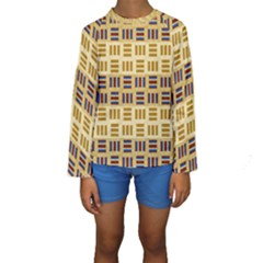 Textile Texture Fabric Material Kids  Long Sleeve Swimwear by Celenk