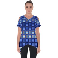 Textiles Texture Structure Grid Cut Out Side Drop Tee by Celenk