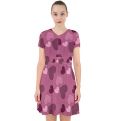Mauve Valentine Heart Pattern Adorable In Chiffon Dress by Bigfootshirtshop