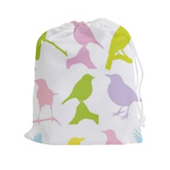 Birds Colourful Background Drawstring Pouches (xxl) by Celenk