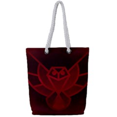 Bird Owl Eagle Owl Fragment Full Print Rope Handle Tote (small) by Celenk