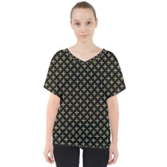 Yellow Cross V-neck Dolman Drape Top by jumpercat
