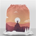 Design Art Hill Hut Landscape Drawstring Bag (Small) View2